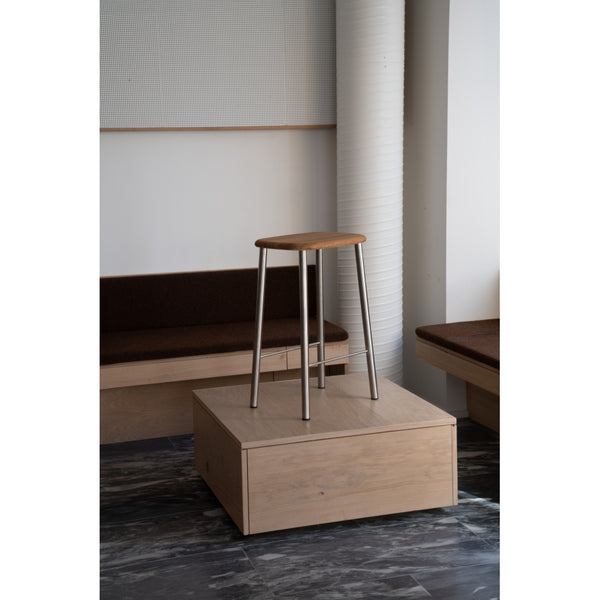 raawii Bird Bar Stool 65 Bar Stool Stainless steel / oak