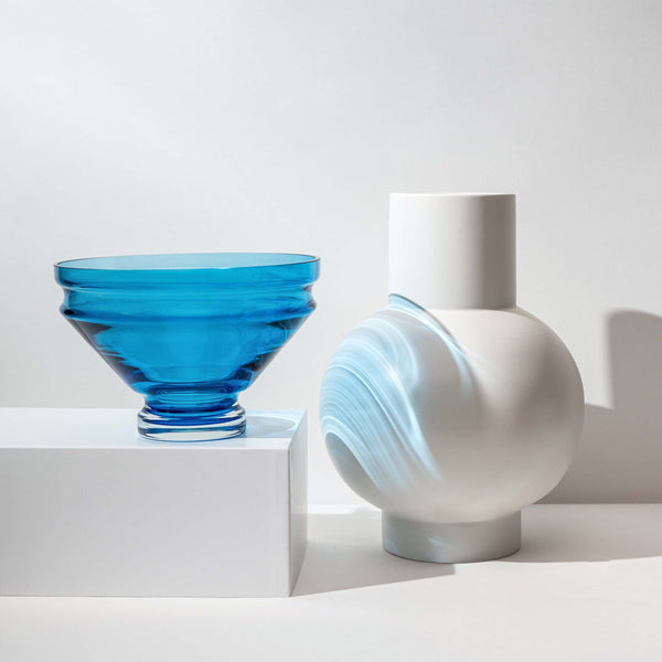 raawii Nicholai Wiig-Hansen - Relæ - glasskål - large Bowl aquamarine blue